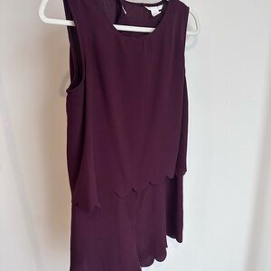 H&M Burgundy open back romper